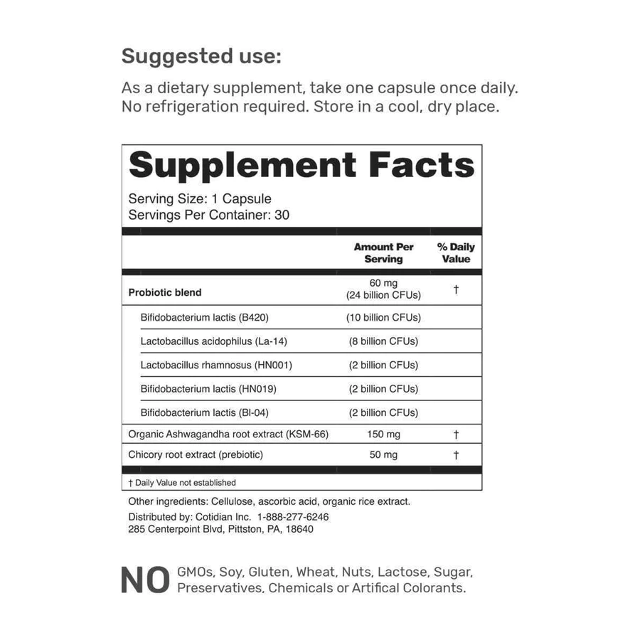 Supplement Facts of Routine Probiotics 